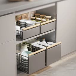 Pull Out Cabinet Organizer Foldable Slide Out Pantry Shelves Drawer Storage Sliding Mesh Cabinet Basket for Kitchen Bathroom