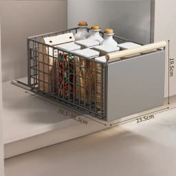 Pull Out Cabinet Organizer Foldable Slide Out Pantry Shelves Drawer Storage Sliding Mesh Cabinet Basket for Kitchen Bathroom