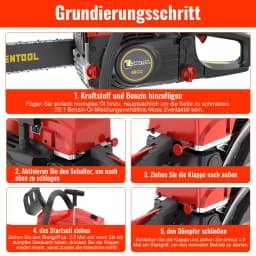 20in 58cc Petrol Chainsaw, 2.55KW 11500PRM Powerful Gasoline 2 Stroke Engine Gas Powered Chainsaws with 550ML Capacity Fuel Tank