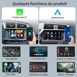 AUTOABC Wireless Carplay Android Auto For SMEG Citroen C4 C5 DS3 DS4 0S5 &Peugeot 208 308 508 3008 Support Reverse Camera