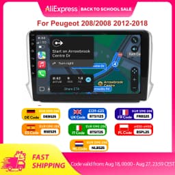 ESSGOO For Peugeot 208/2008 2012-2018 Android 14 10 inch Wireless Carplay Android auto Car stereo radio GPS Navi WIFI swc Bt FM