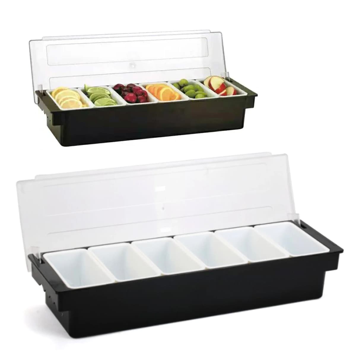 6 Grid X 200ML Spice Box Side Containers Ingredient Containers Stainless Steel Fruit Box Storage 6 Inserts Ingredient Box
