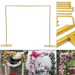 Elegant Gold Iron Wedding Arch Rack, 78.74*82.87 Inch, Sturdy Construction, Perfect for Wedding Decorations, Birthday and Event