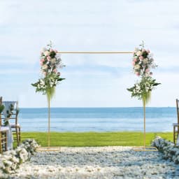 Elegant Gold Iron Wedding Arch Rack, 78.74*82.87 Inch, Sturdy Construction, Perfect for Wedding Decorations, Birthday and Event