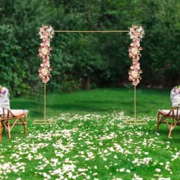 Elegant Gold Iron Wedding Arch Rack, 78.74*82.87 Inch, Sturdy Construction, Perfect for Wedding Decorations, Birthday and Event