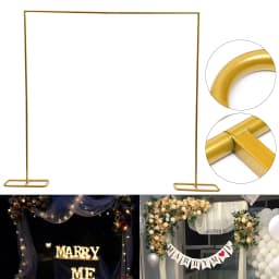 Elegant Gold Iron Wedding Arch Rack, 78.74*82.87 Inch, Sturdy Construction, Perfect for Wedding Decorations, Birthday and Event