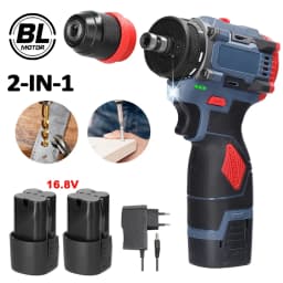 16.8V Cordless Electric Screwdriver Drill Brushless Motor 45Nm Torque Stepless Speed Regulation Handheld Lithium Driver Drill