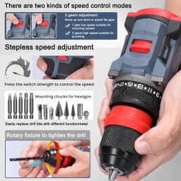 16.8V Cordless Electric Screwdriver Drill Brushless Motor 45Nm Torque Stepless Speed Regulation Handheld Lithium Driver Drill