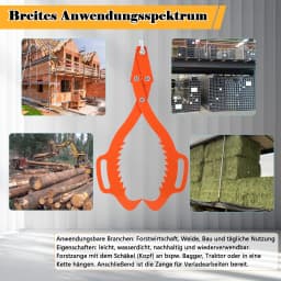 2 Serrated Claw Hook Heavy Duty Log Lifting Pliers Grapple Timber Claw for Lifting Dragging Prying Logs
