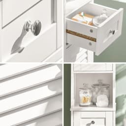 Sobuy Frg236 Bathroom Tall Cabinet Bath Shelf Bathroom Storage Unit Bathroom Furniture with 1 Open Compartment, 1 Drawer and Doors