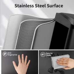 Rubbish Bin 3 Compartments, 3 x 15 L Waste Separation System, 45 Litre Kitchen Waste Bin, Large Stainless Steel Pedal Bin
