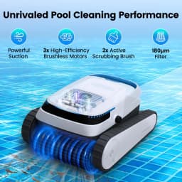 AIRROBO PC10 Robotic Pool Vacuum Cleaner, 45,000Pa Powerful Suction, Wall-Climbing, Suitable for 2000 Sq Ft Walls and Floors
