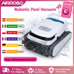 AIRROBO PC10 Robotic Pool Vacuum Cleaner, 45,000Pa Powerful Suction, Wall-Climbing, Suitable for 2000 Sq Ft Walls and Floors
