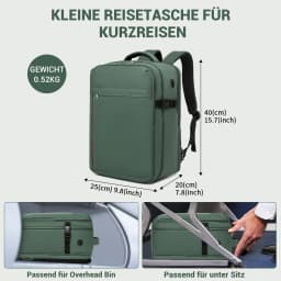 KONO Laptop Backpack for Men-15.6 Inch water repellent with Padded Laptop Compartment Business Backpack for Work & Travel