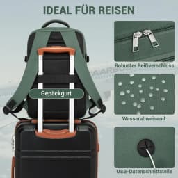 KONO Laptop Backpack for Men-15.6 Inch water repellent with Padded Laptop Compartment Business Backpack for Work & Travel
