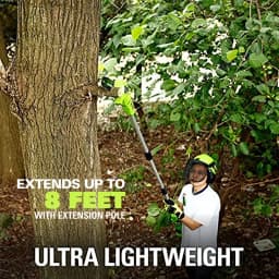Greenworks 24V 2-in-1 Polesaw and Hedge Trimmer with Shoulder Strap 8inch Polesaw and 51cm Trimmer with 2Ah Battery and Charger