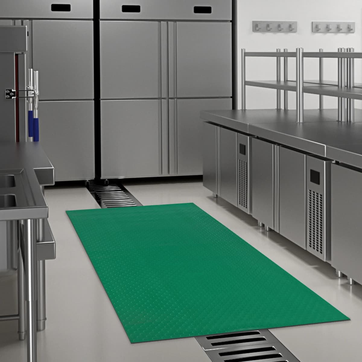 Green rubber floor tiles,non-slip, waterproof PVC,easy to install, stain-resistant,suitable for home,office,kitchen and bathroom