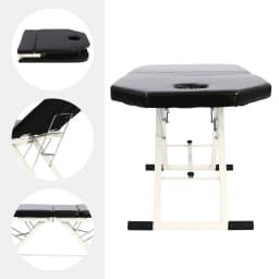 3 Fold Massage Chair 48.5lbs Folding Massage Table Salon Tattoo Beauty Therapy Eyelash Couch Bed Black
