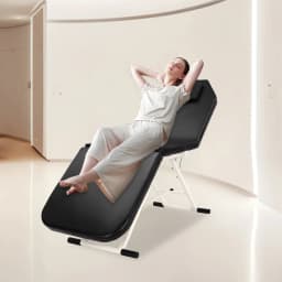 3 Fold Massage Chair 48.5lbs Folding Massage Table Salon Tattoo Beauty Therapy Eyelash Couch Bed Black