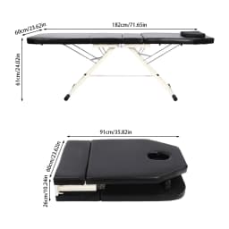3 Fold Massage Chair 48.5lbs Folding Massage Table Salon Tattoo Beauty Therapy Eyelash Couch Bed Black