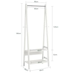 SoBuy FRG59-W dresses stand with 2 shelves, Modern Hanging Bar & Freestanding dresses stand for Bedroom & Hallway White