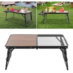 Portable Camping Table Foldable Aluminum Alloy Multifunctional Table for Outdoor Picnic BBQ Travel, Height Adjustable, Load 30kg