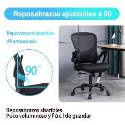 Ralex-chair Office Chair, Desk Chair with Flip-Up Armrests, Ergonomic Mesh Office Chair with Lumbar Support, Black