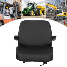 Forklift Seat Easy to Clean Tractor Seat PVC Synthetic Leather Forklift Seat with Armrest for Forklifts/Tractors/Bulldozers