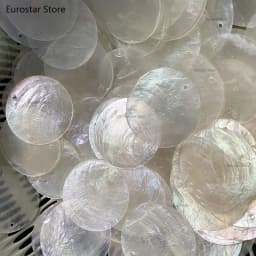Lighting Fixture Wind Chime Accessories Semi Transparent Soft Shell Circular Double Hole Mirror Raw Materials 50mm