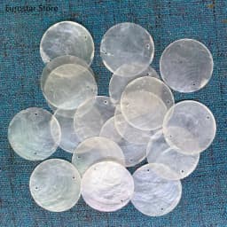 Lighting Fixture Wind Chime Accessories Semi Transparent Soft Shell Circular Double Hole Mirror Raw Materials 50mm