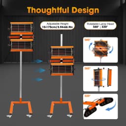 Glass Tungsten Infrared Paint Dryer, 2000W 2.62*1.97ft Baking Area Dryer, Paint Curing Equipment for Auto Body Wood Metal