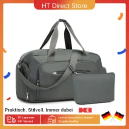 Kono Travel Bag hand luggage Set-2-Piece Weekend bag with Shoe Compartment & Cosmetic Bag bag Multi-chamber Design for Travel Sports