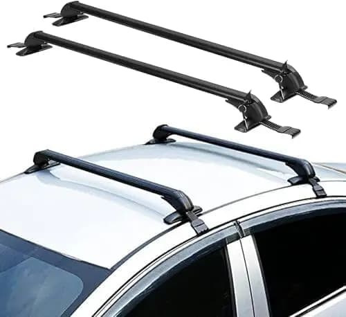Roof Rack Crossbars, 2Pcs 40'' Universal Aluminum Car Cross Bar Luggage Rack with Adjustable Window Frame & Anti-Theft Design