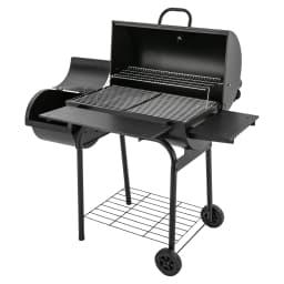 Freestanding Charcoal Grills Family Size Barbecue Smoker with Side Table, Wheels ＆ Food Shelves--147*70*126cm