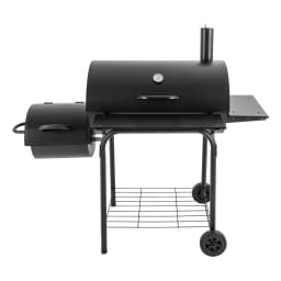 Freestanding Charcoal Grills Family Size Barbecue Smoker with Side Table, Wheels ＆ Food Shelves--147*70*126cm