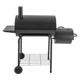 Freestanding Charcoal Grills Family Size Barbecue Smoker with Side Table, Wheels ＆ Food Shelves--147*70*126cm