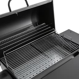 Freestanding Charcoal Grills Family Size Barbecue Smoker with Side Table, Wheels ＆ Food Shelves--147*70*126cm