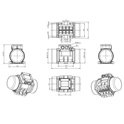 2KN Concrete Vibrator Concrete Vibrating Motor 3 Phase Vibration Motor 180W for Construction Mining