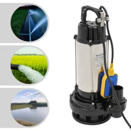 2HP Submersible Water Pump 1500W, 36000L/H Stainless Steel Sump Pump with Float Switch, Clean & Dirty Water Drainage for Swimming Pool, Farm, Industry