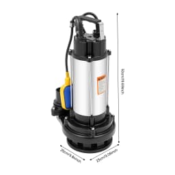 2HP Submersible Water Pump 1500W, 36000L/H Stainless Steel Sump Pump with Float Switch, Clean & Dirty Water Drainage for Swimming Pool, Farm, Industry