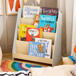 SoBuy KMB106-HG Children's Bookshelf Children's Shelf Newspaper stand with 4 Shelves Children's storage Shelf Book Rack