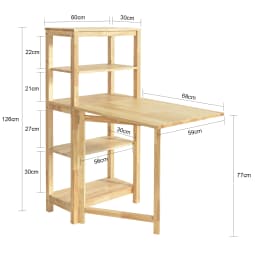 SoBuy FWT70-N folding dining room table with shelf dining table rubber wood folding table desk wooden table