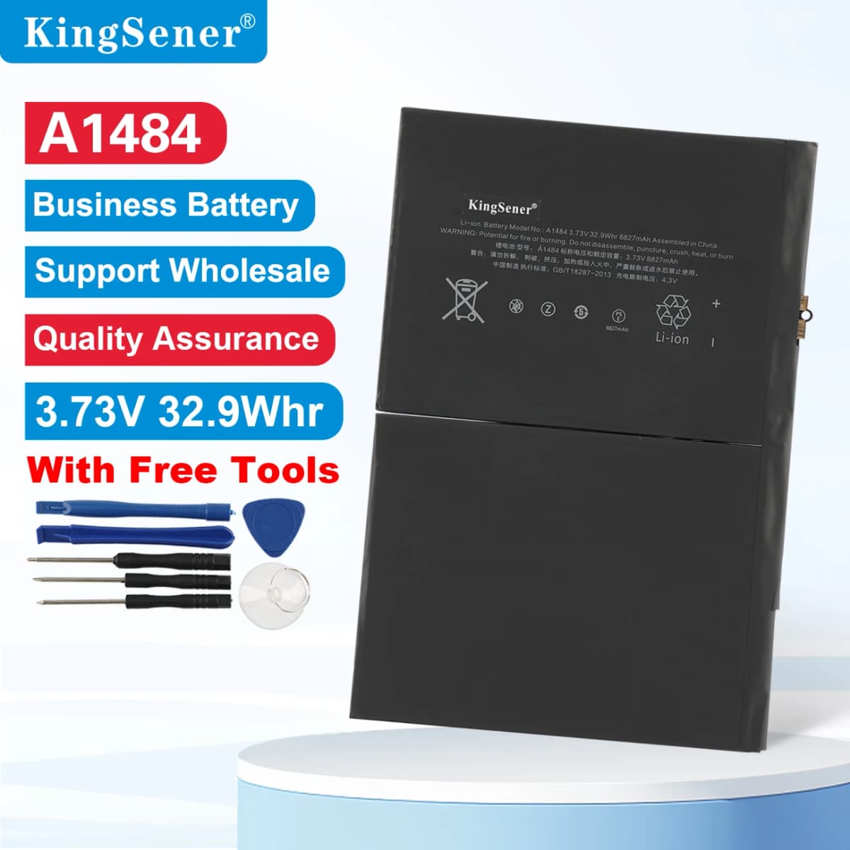 A1484 Li-Polymer Battery Replacement for iPad Air 1 5 6 7 8 9 Gen A1474 A1822 A1823 A1893 A1954 A2197 A2198 A2200 A2270 A2602 3.73V 8827mAh Free Tools
