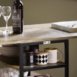 SoBuy FWT62-N folding dining table with 3 shelves, folding table, kitchen table, wooden table, industrial design