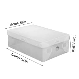 20 Pcs Shoe Box Transparent Foldable Plastic Shoe Organizer Cardboard Storage Drawer Stackable for Sneakers Heels Flat
