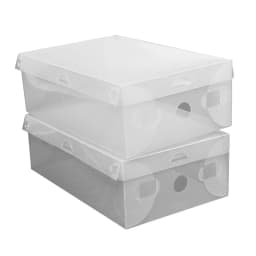 20 Pcs Shoe Box Transparent Foldable Plastic Shoe Organizer Cardboard Storage Drawer Stackable for Sneakers Heels Flat