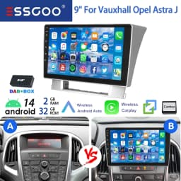 ESSGOO 9" Car Radio Android 14 For Opel Astra J 09-14 Buick Excelle Verano 10-15 Multimedia Player Navi GPS Carplay Android Auto