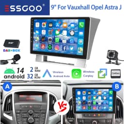 ESSGOO 9" Car Radio Android 14 For Opel Astra J 09-14 Buick Excelle Verano 10-15 Multimedia Player Navi GPS Carplay Android Auto