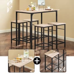 SoBuy OGT11 bar table set, 5 pieces, dining table bistro table with 4 chairs, seating group