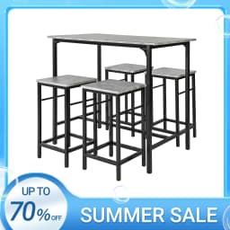 SoBuy OGT11 bar table set, 5 pieces, dining table bistro table with 4 chairs, seating group